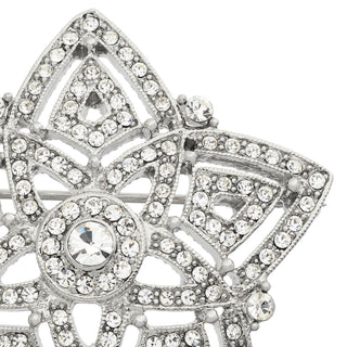 Silver Pavé Crystal Star Brooch