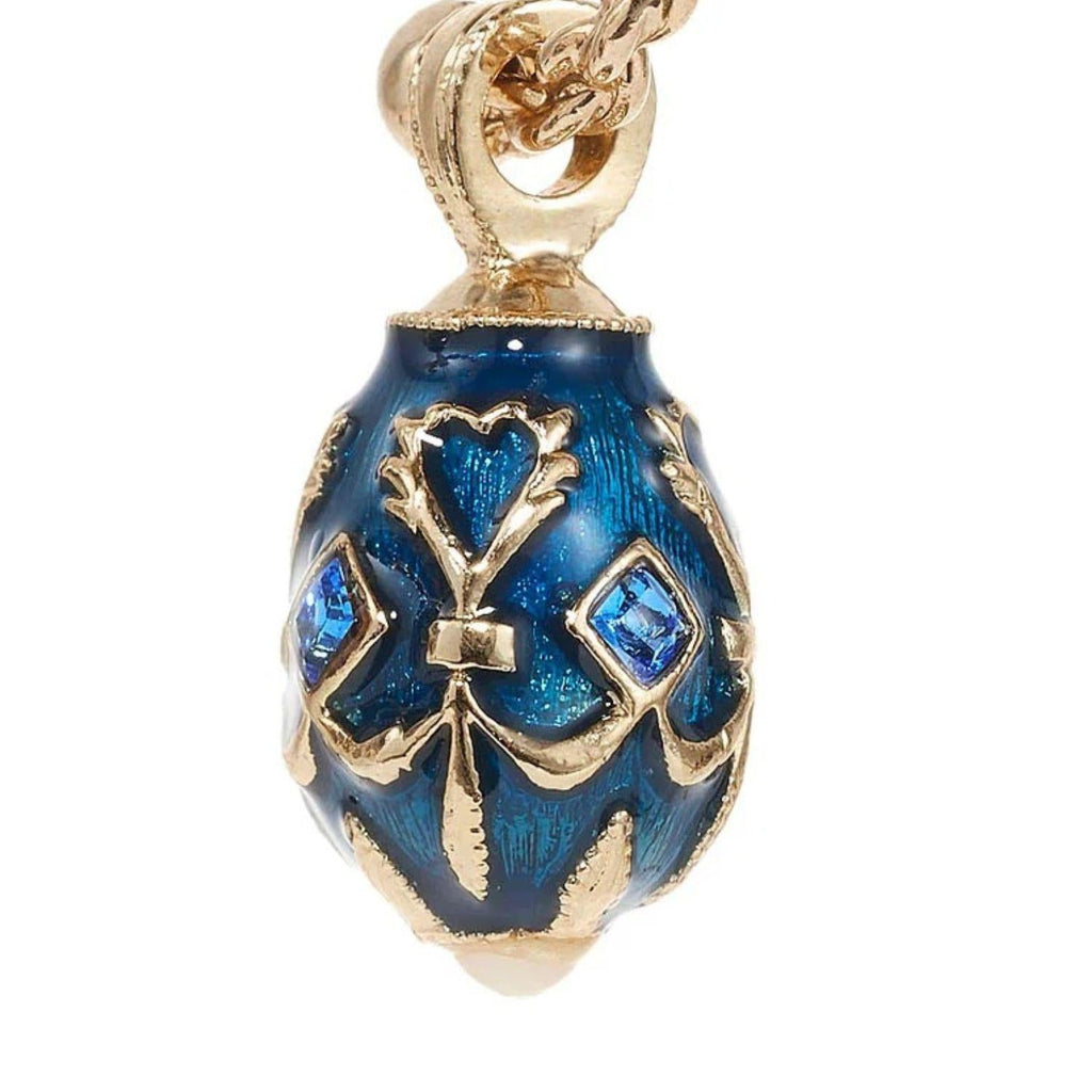 Blue Enamel Egg Hoop Earrings