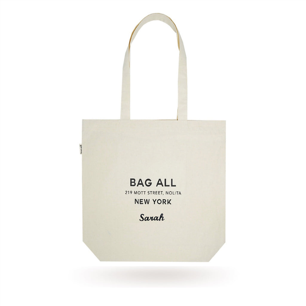 New York City Tote with Zipper and Inside Pocket – Cream