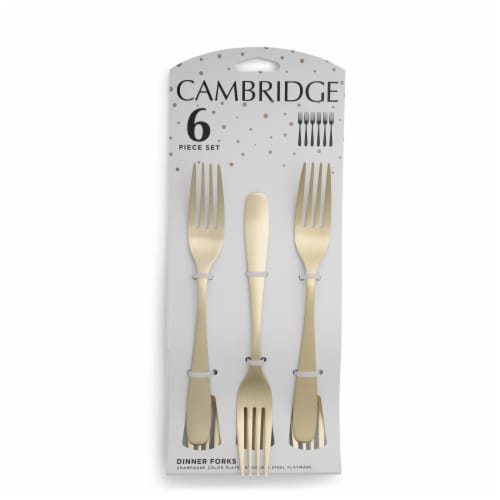 Cambridge Eliana Champagne Dinner Fork - Set of 6, stainless steel