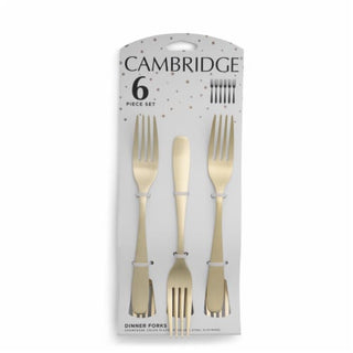 Cambridge Eliana Champagne Dinner Fork - Set of 6, stainless steel