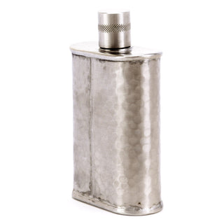 Wolf Hammered Stainless Steel Flask – Bold Handcrafted Design