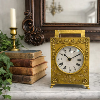 Vintage-Style Antique Gold Tabletop Clock