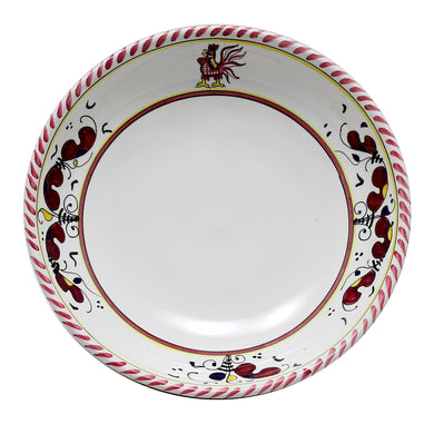 ORVIETO RED ROOSTER: Risotto/Pasta/Cioppino round shallow coupe bowl