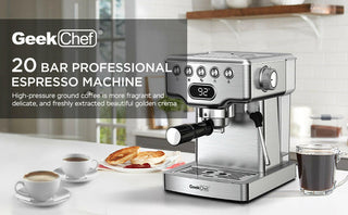 Geek Chef 20-Bar Espresso Machine with Milk Frother for Latte & Cappuccino