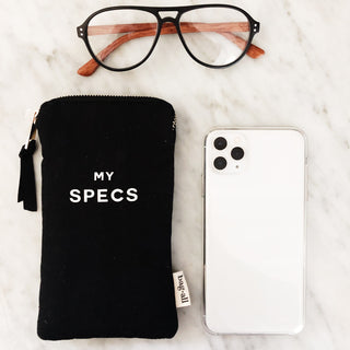 My Specs Glasses Case with Outside Pocket – Black