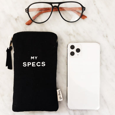 My Specs Glasses Case with Outside Pocket – Black