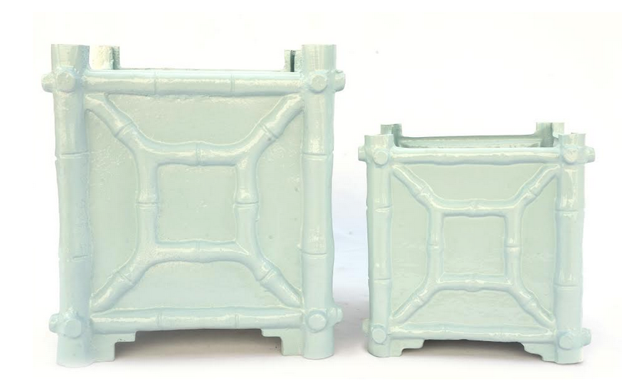 Mint Green Bamboo Box Planter