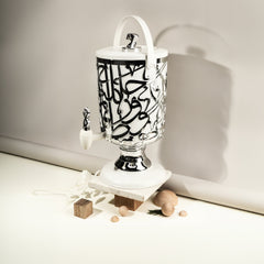 Diwan 3-Liters Cold Beverage Dispenser – Pearl & Silver, Party & Buffet Drink Dispenser