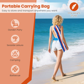 6.5-Foot Portable Beach Umbrella with UPF 50+ Protection and Tilt – Colorful