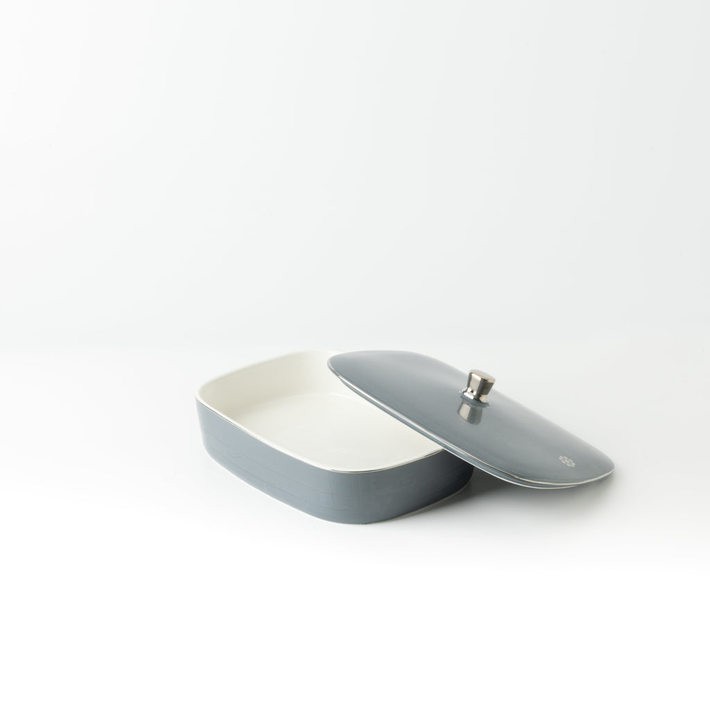 Mirral - Medium Decorative Canister - Dark Blue & Silver