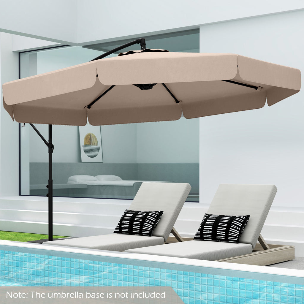 10-Foot Cantilever Patio Umbrella with Adjustable Tilt, Cover and Ruffled Edge