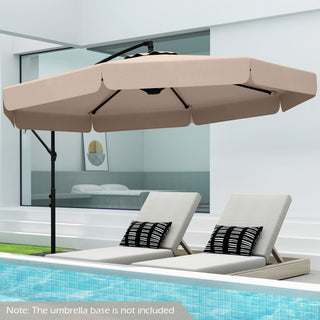 10-Foot Cantilever Patio Umbrella with Adjustable Tilt, Cover and Ruffled Edge
