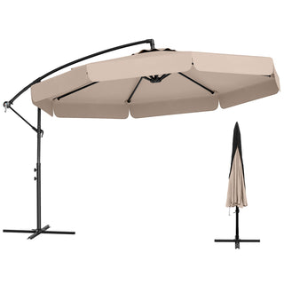 10-Foot Cantilever Patio Umbrella with Adjustable Tilt, Cover and Ruffled Edge