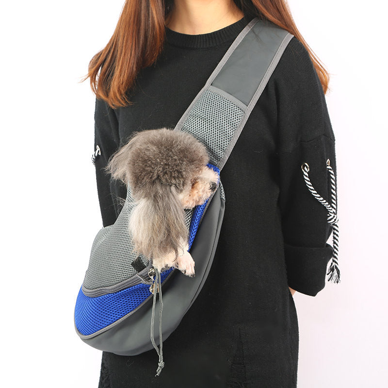 Breathable Pet Carrier Sling – Hands-Free Mesh Shoulder Pouch