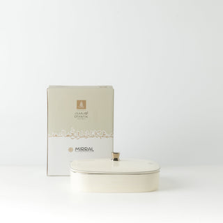 Mirral - Medium Decorative Canister - White & Silver