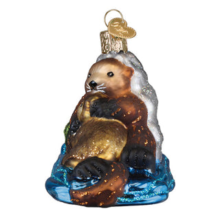 Handcrafted Otter With Pup Ornament | Adorable Wildlife Home Decoration