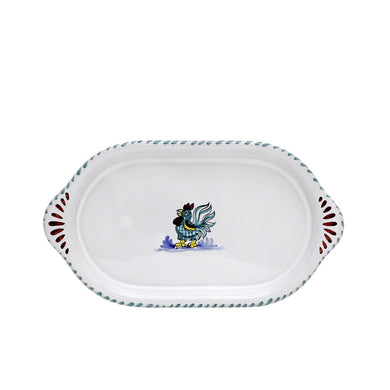 ORVIETO GREEN ROOSTER: Oval/Oblong Small Tray