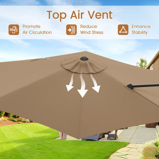 9-Foot Cantilever Patio Umbrella with Vented Sun-Protective Canopy