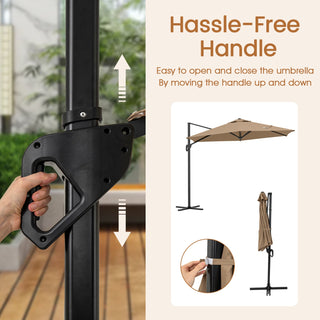 9-Foot Cantilever Patio Umbrella with Vented Sun-Protective Canopy