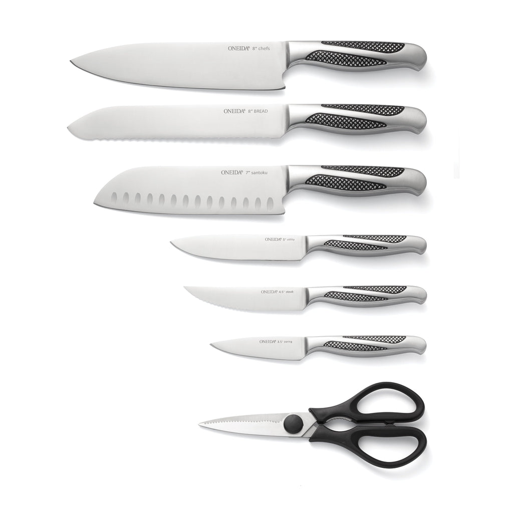 Oneida Crosshatch 14-Piece Cutlery Block Set, stainless steel/wood (view 2)