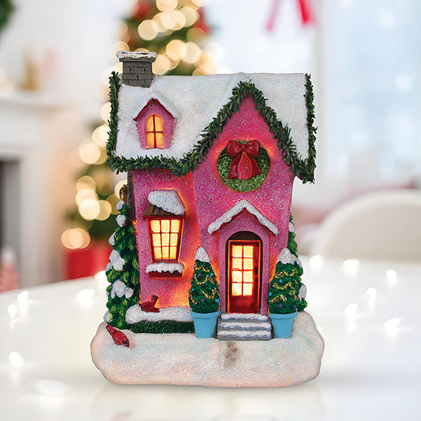 Holiday House Lighted Figurine – Festive Christmas Home Décor