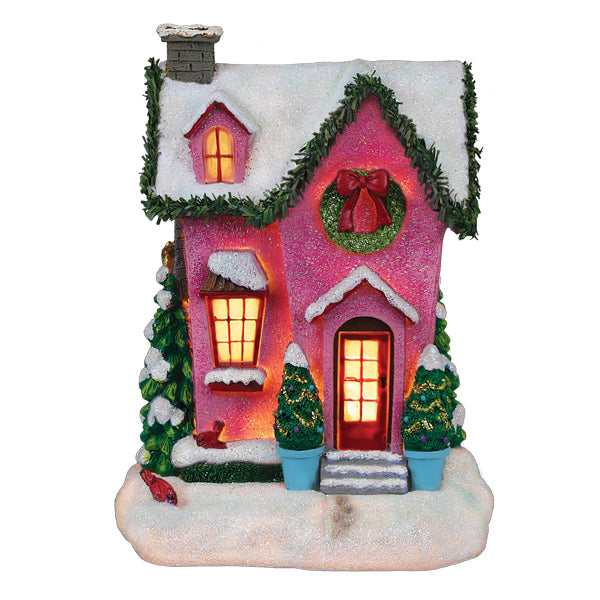 Holiday House Lighted Figurine – Festive Christmas Home Décor