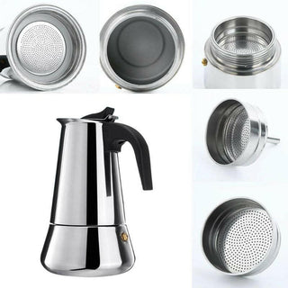 Stainless Steel Moka Pot Espresso Maker – Classic Stovetop Coffee Brewer