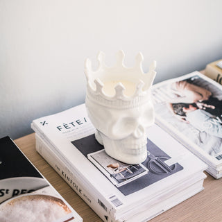 White Louise Skull Candle – Artistic Skull Candle for Modern Home Décor