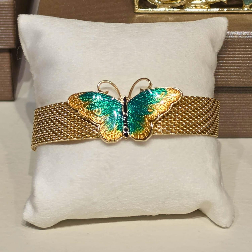 Enamel Butterfly Mesh Bracelet