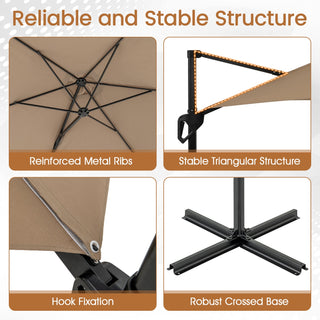 9-Foot Cantilever Patio Umbrella with Vented Sun-Protective Canopy