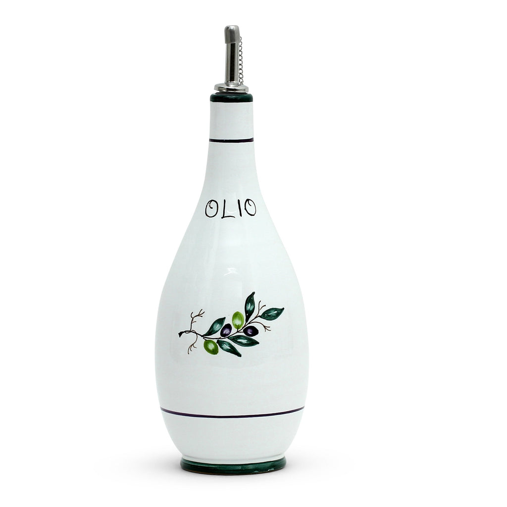OLIVA: Olive Oil Bottle Dispenser with Metal Capped Pourer