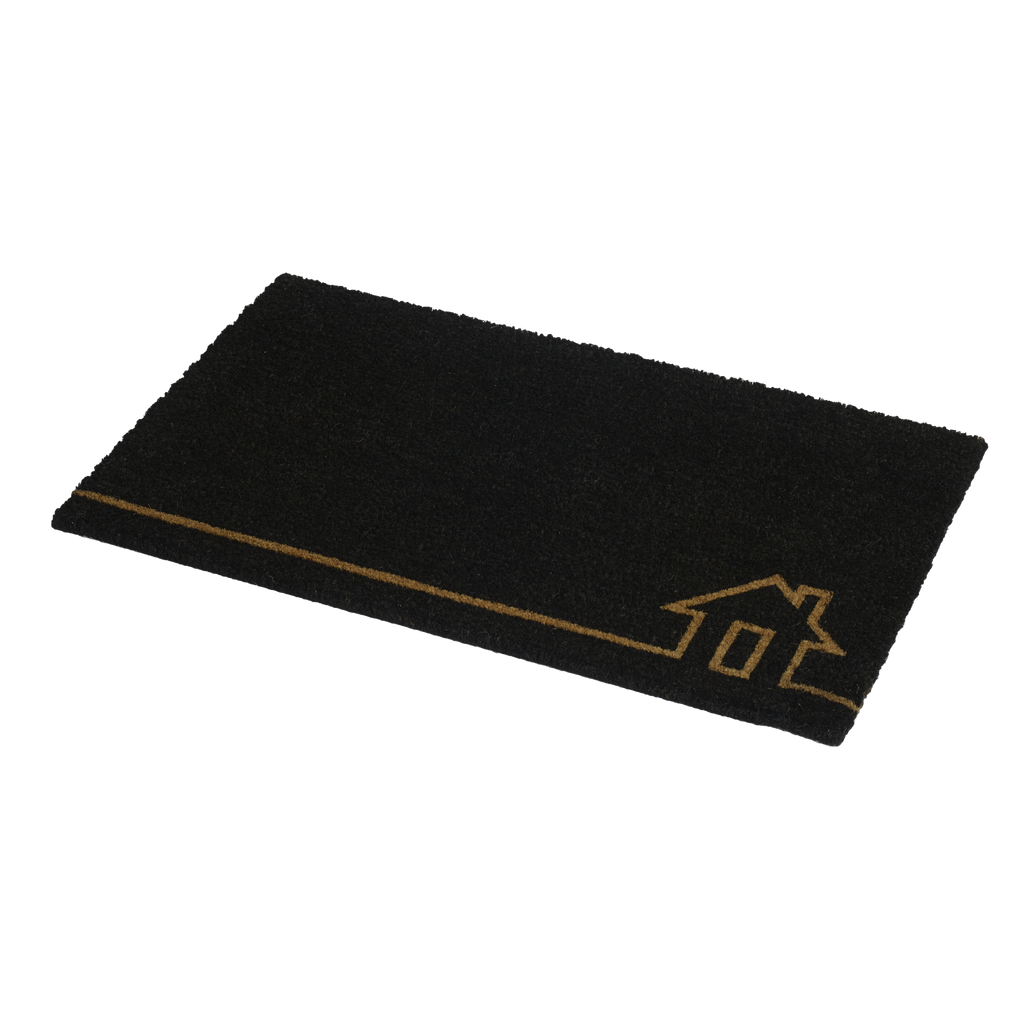 Home View Black Natural Coir Doormat