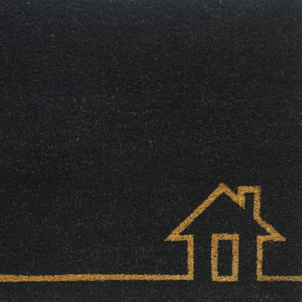 Home View Black Natural Coir Doormat