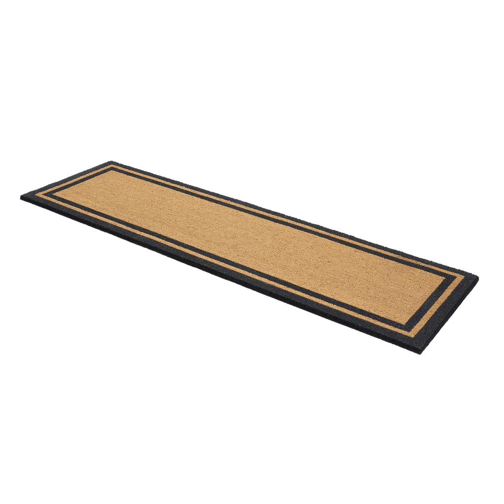Double Black Border Natural Coir Doormat