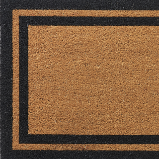 Double Black Border Natural Coir Doormat