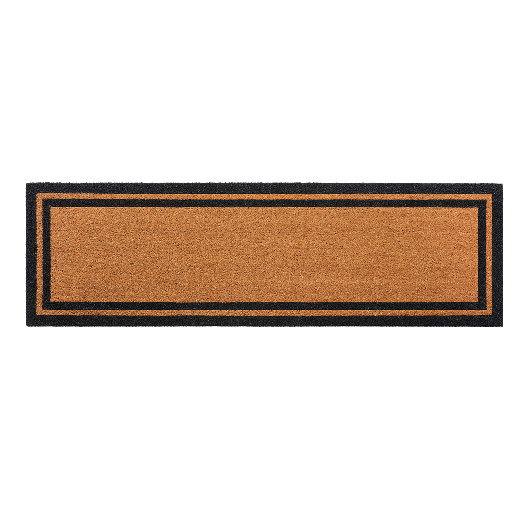 Double Black Border Natural Coir Doormat