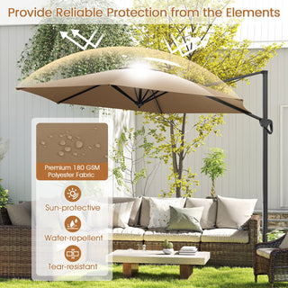 9-Foot Cantilever Patio Umbrella with Vented Sun-Protective Canopy