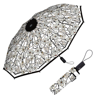 Tiffany Magnolia Travel Umbrella – Compact, One-Touch Open & Close