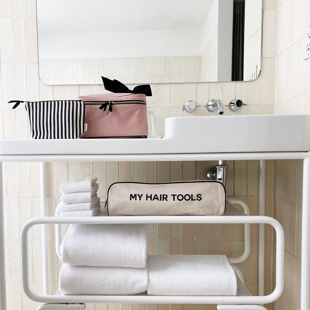 Roomy Hair Wrap Tools Travel Case – Cream