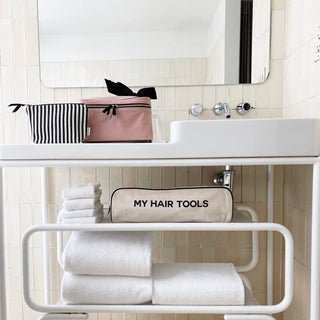 Roomy Hair Wrap Tools Travel Case – Cream