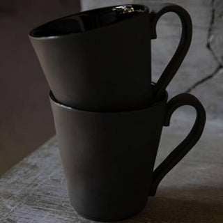 COSTA NOVA – Casafina Lagoa Ecogres Mug 11 oz., White / Black – Ceramic Coffee Mug