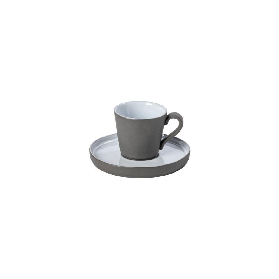 COSTA NOVA – Casafina Lagoa Ecogres Espresso Cup & Saucer 3 oz., White – Classic Espresso Set