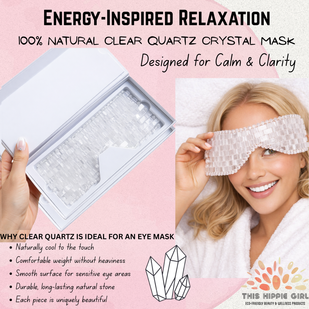 Clear Quartz Crystal Eye Mask – Cooling Luxury Spa & Relaxation Ritual