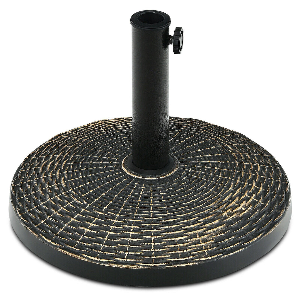 27-Lb. Resin Patio Market Umbrella Base with Rattan Design