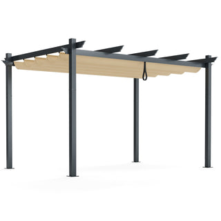 Outdoor Aluminum Pergola with Retractable Canopy – 10' x 13'