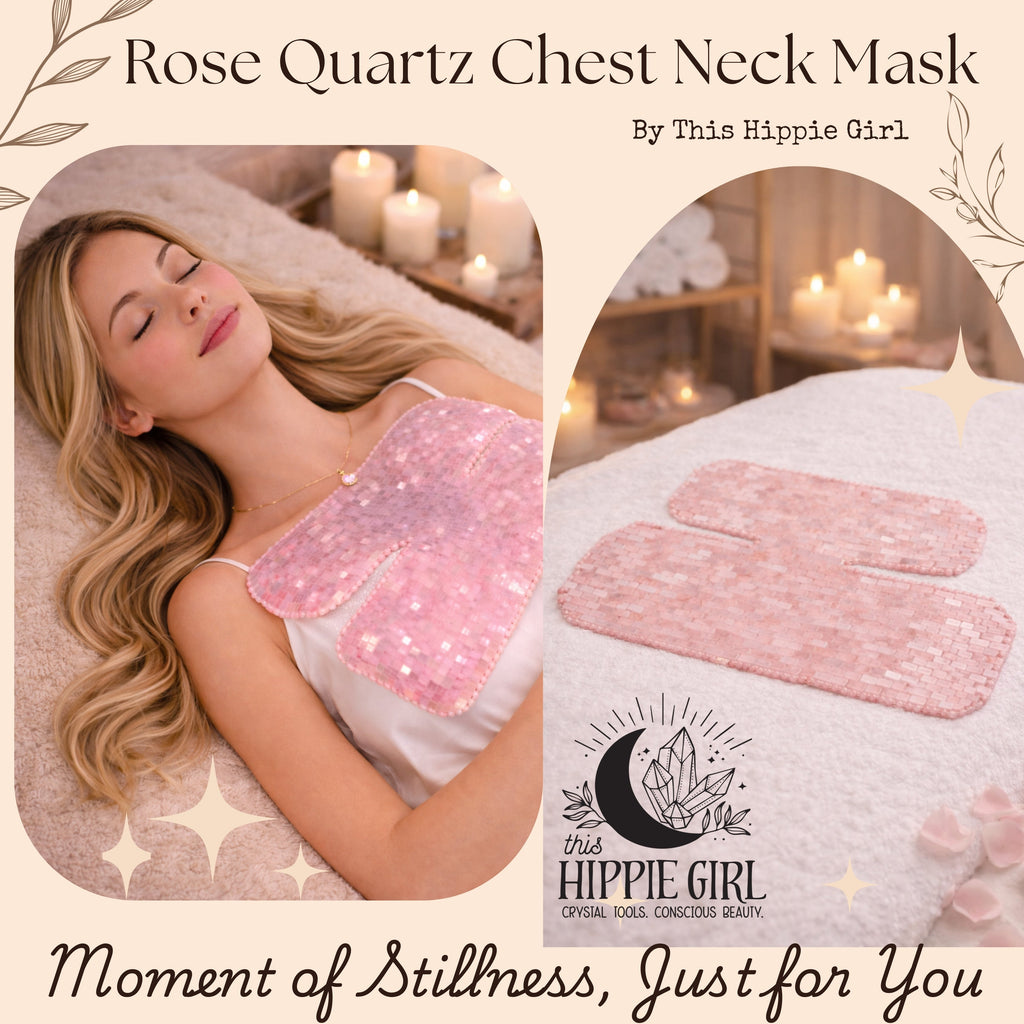 Blush Rose Ritual™ Rose Quartz Chest & Neck Mask – Cooling Crystal Décolleté Treatment