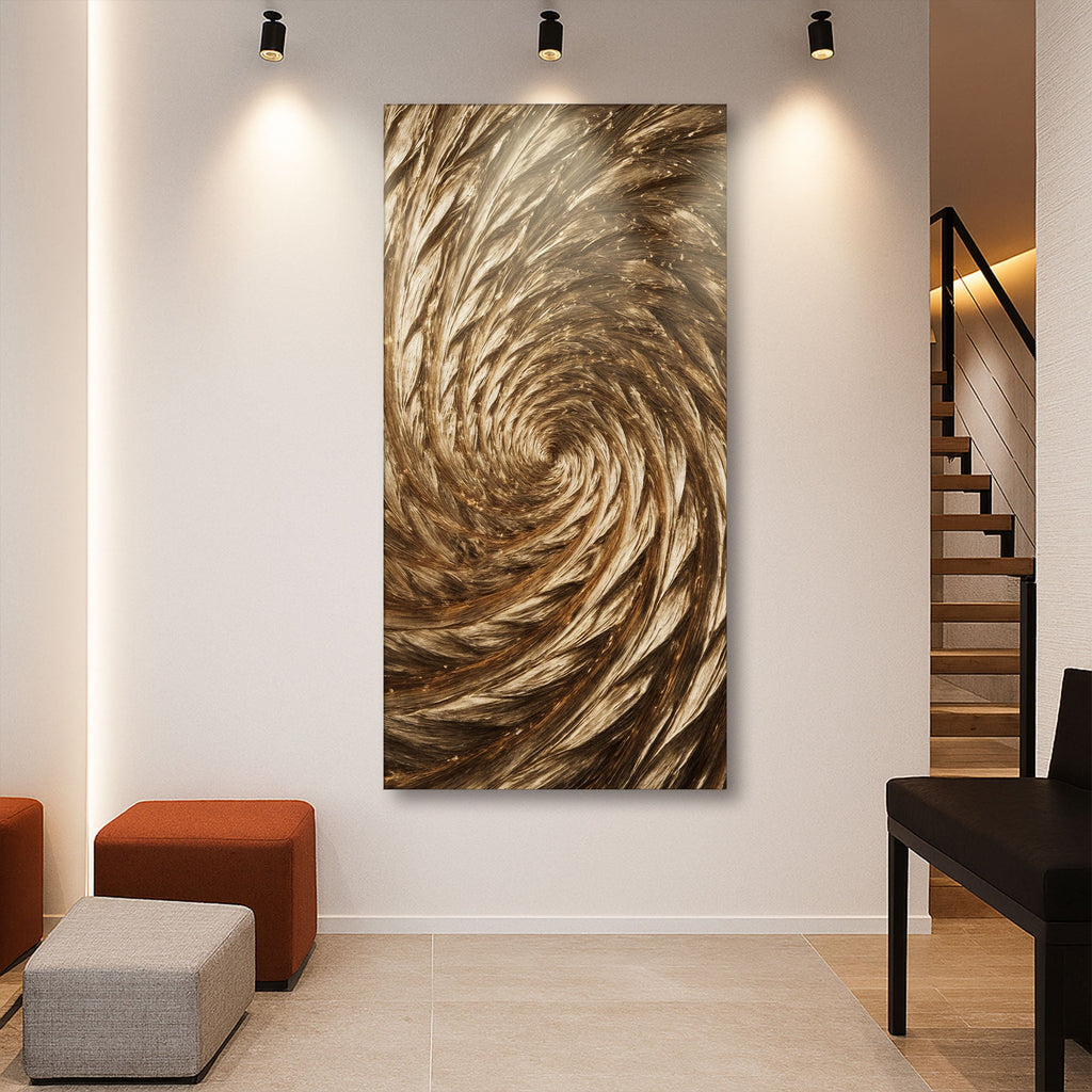 Gold Spiral Abstract Wall Art