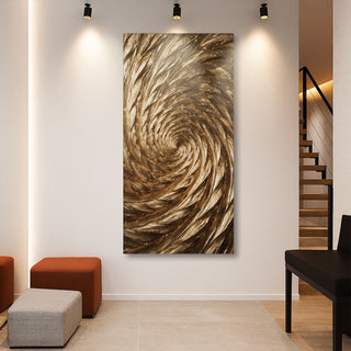 Gold Spiral Abstract Wall Art