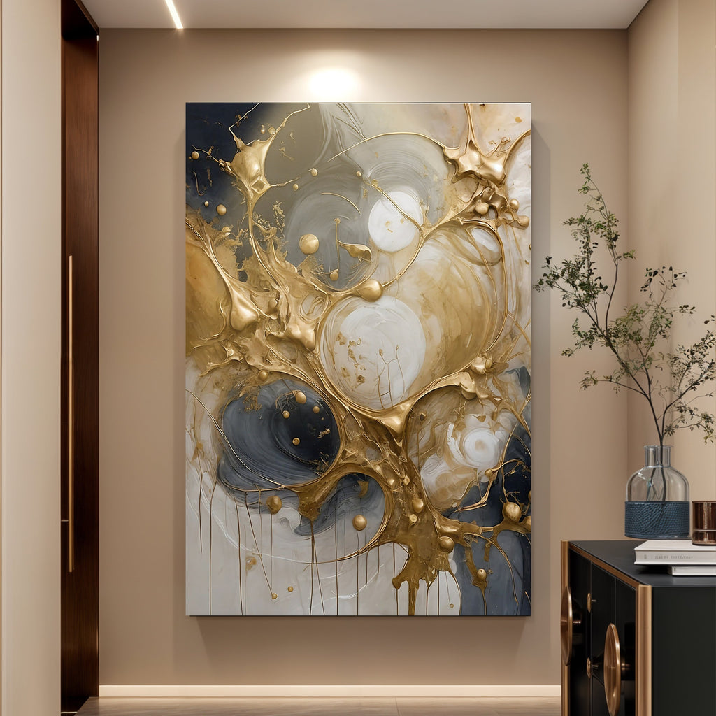 Black and Gold Splash Wall Art